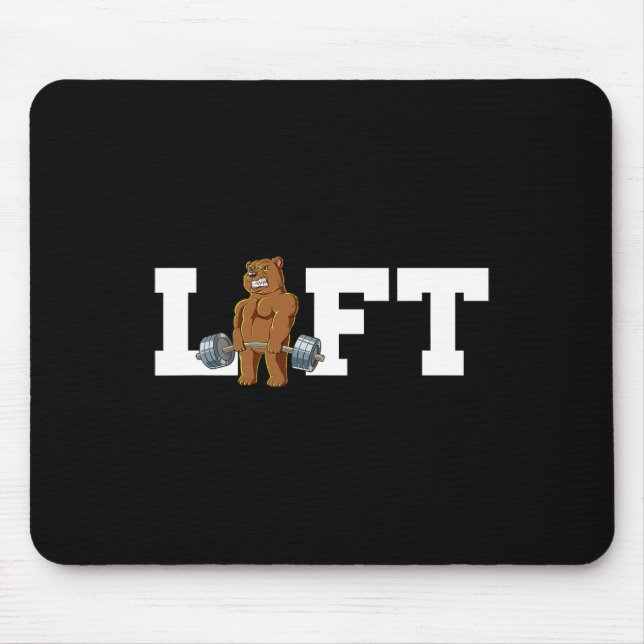 Mousepad Treino de peso com levantamento de peso morto Bear (Frente)