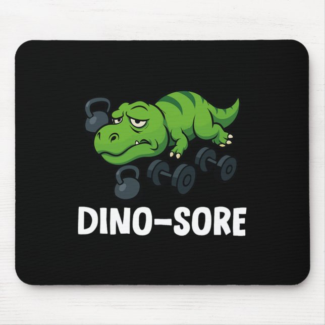Mousepad Treino engraçado de ginásio do T-rex dinossauro  (Frente)