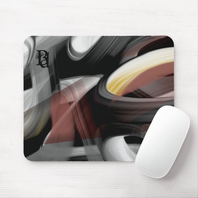 Mousepad Trend Abstrato Art Black White Powdery (Com mouse)