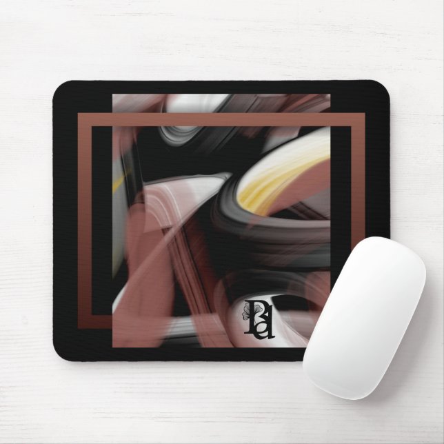 Mousepad Trend Abstrato Art Black White Powdery (Com mouse)