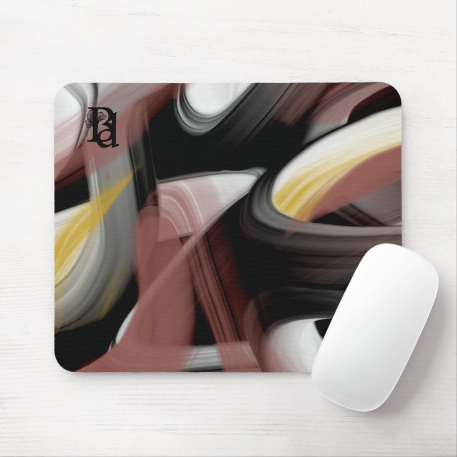 Mousepad Trend Abstrato Art Black White Powdery (Com mouse)