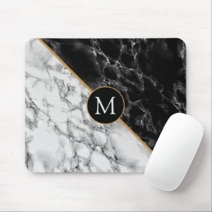 Mousepad Trendent Black & White Marble Stone - Adicionar su