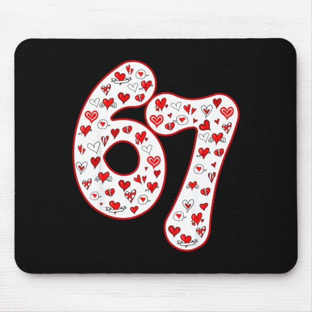 Mousepad Trendy 6 7 Meme Six Seven Valentines Day 6 7  (Frente)