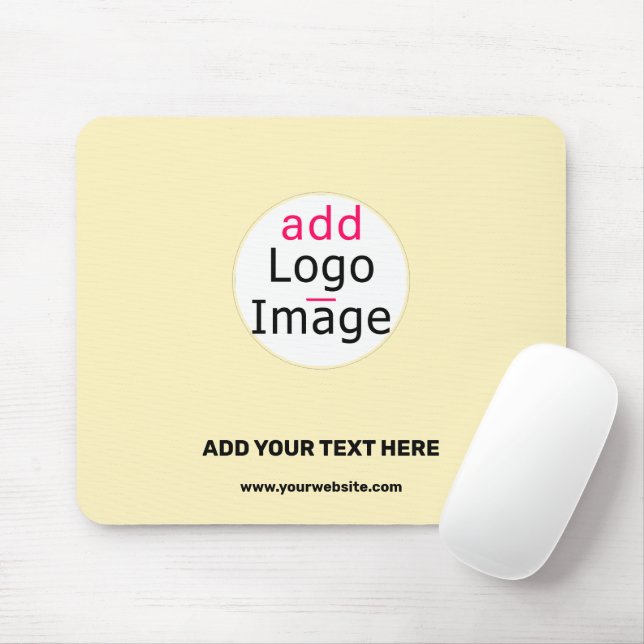 Mousepad Trendy business customizable light vanilla yellow (Com mouse)