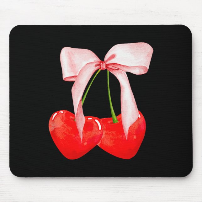 Mousepad Trendy Cherry Soft Girl Era Rosa Arco Valente de F (Frente)