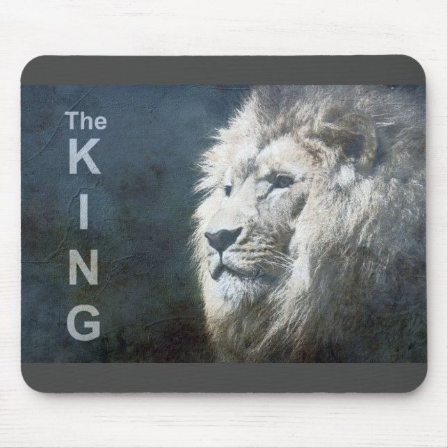 Mousepad Trendy Lion Head Pop, Imagem de Arte O Rei Modelo (Frente)