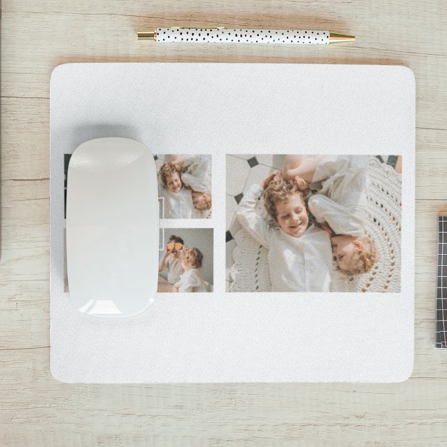 Mousepad Trendy Minimalist Collage Fathers Photo Daddy Gift (Criador carregado)