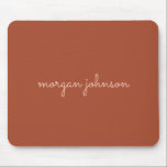 Mousepad Trendy Monograma | Laranja Queimada   Nome do Scri<br><div class="desc">Um monograma na moda personalizado em letra casual manuscrita em cor laranja e esfregaço queimados na tendência.</div>