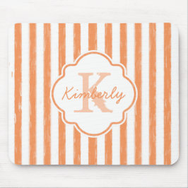 Mousepad Trendy Orange Stripes Pintadas Monograma e Nome
