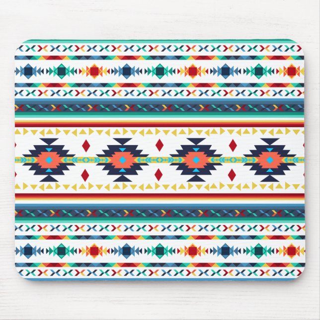 Mousepad trendy tribal étnico padrão geométrico (Frente)