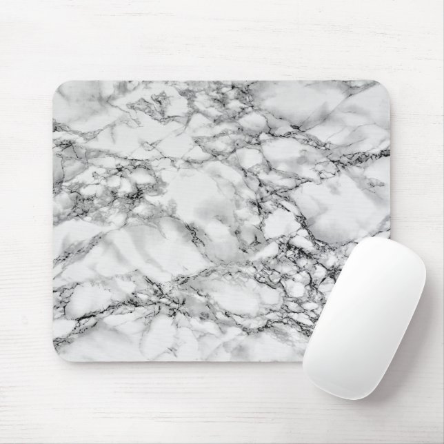 Mousepad Trendy White Marble Stone (Com mouse)