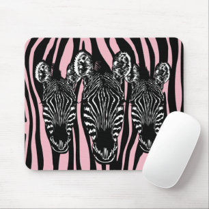 Mousepad Trendy Zebra Herd em Zebra - Impressão Rosa