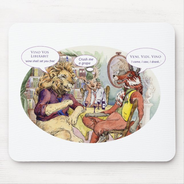 Mousepad - três amigos e uma garrafa do vinho (Frente)