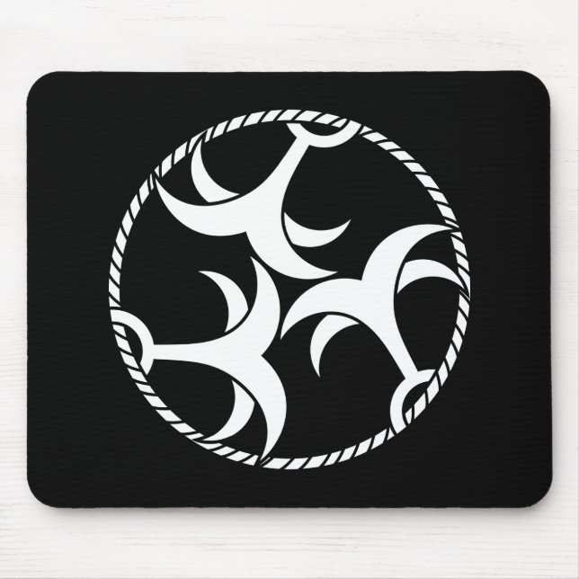 Mousepad Três âncoras com corda (Frente)
