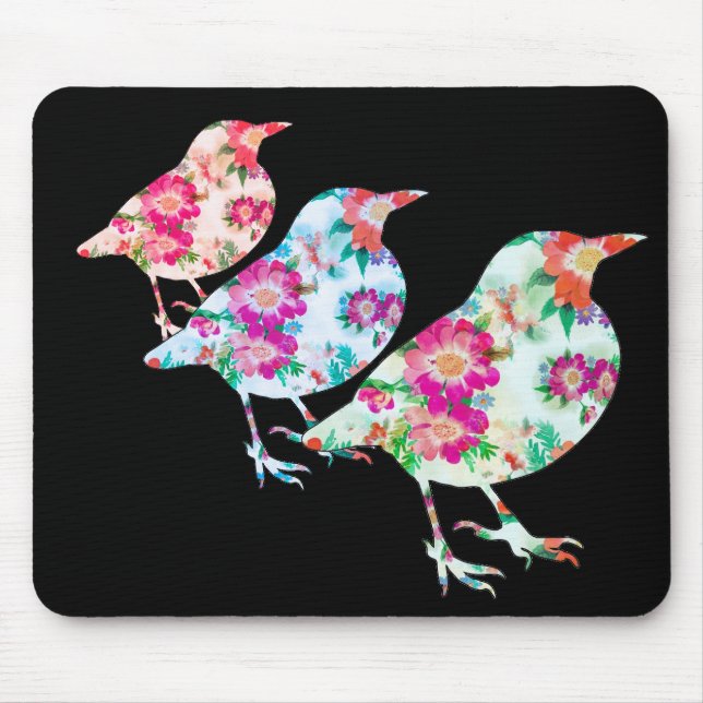 Mousepad Três aves flaorais (Frente)