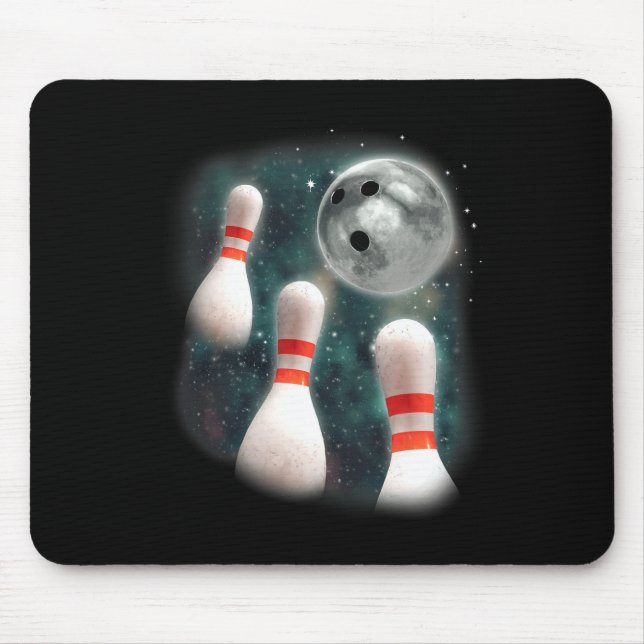 Mousepad Três Boliches da Lua 3 da Candlepin no Arco estran (Frente)