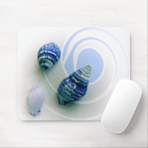Mousepad Três conchas azuis 