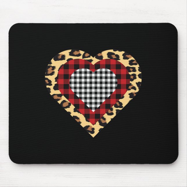 Mousepad Três Corações Xadrez de Buffalo Leopard (Frente)