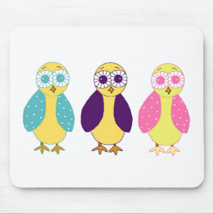 Mousepad Três Corujas Caprichosas