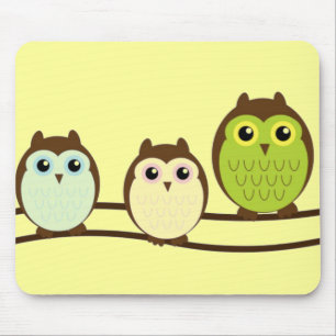 Mousepad Três Corujas Coloridas