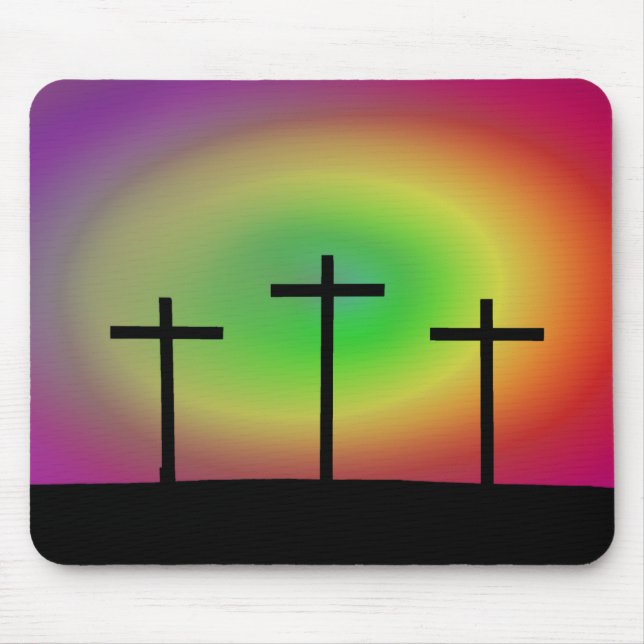 Mousepad Três cruzes brilham (Frente)