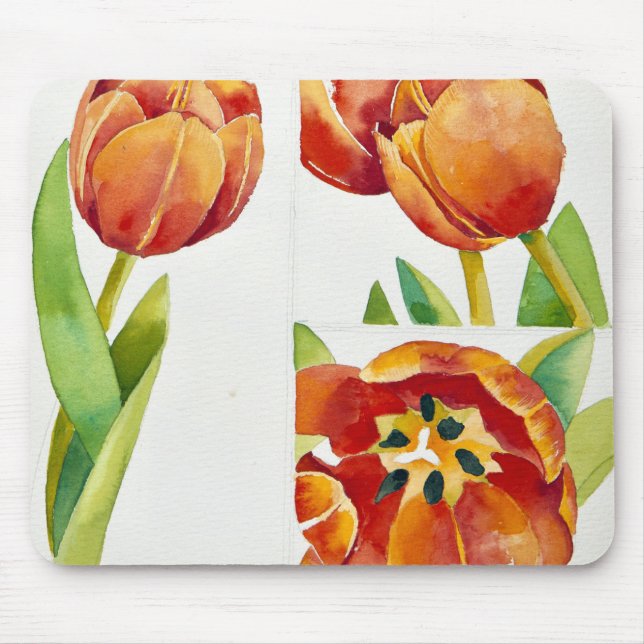 Mousepad Três estudos da tulipa em um 2013 certo (Frente)