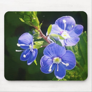 Mousepad Três Flores Azuis