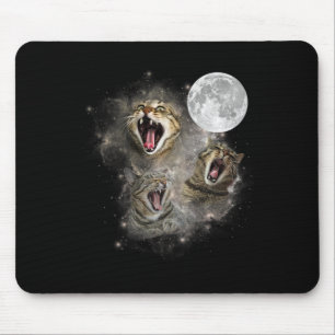 Mousepad Três Gatos Moon Engraçado Memória Maldita