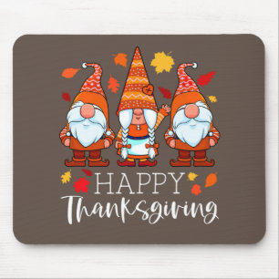 Mousepad Três Gnomos Felizes Gnomos de Ação de Graças Caiam