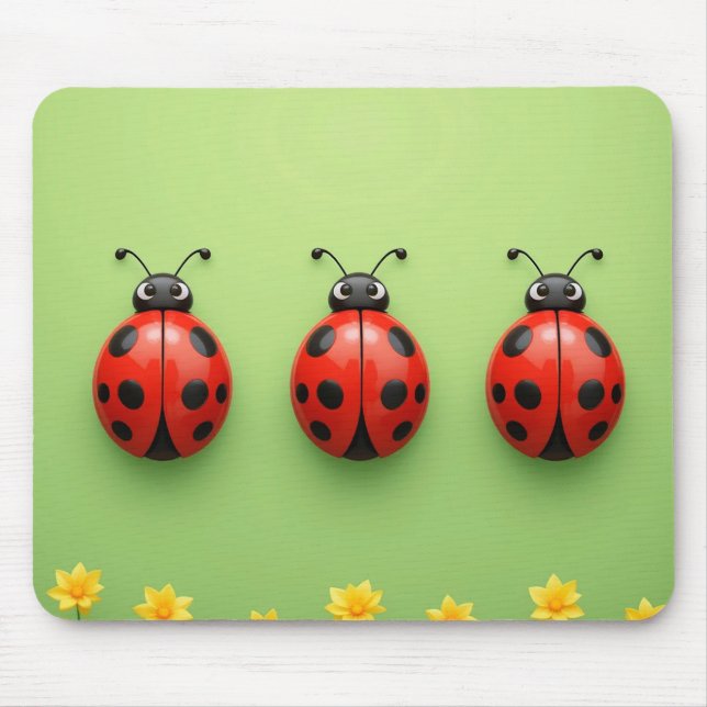 Mousepad Três Joanhinhas Coloridas (Frente)