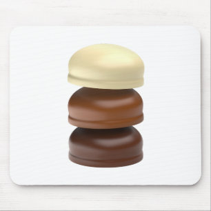 Mousepad Três marshallows revestidos de chocolate