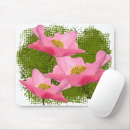 Mousepad Três papagaios Bonito flutuantes, cor-de-rosa