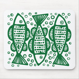 Mousepad Três Peixes - Floresta Verde