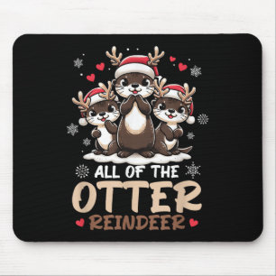Mousepad Três Reindeer Santa Hat Deer Feliz Christma