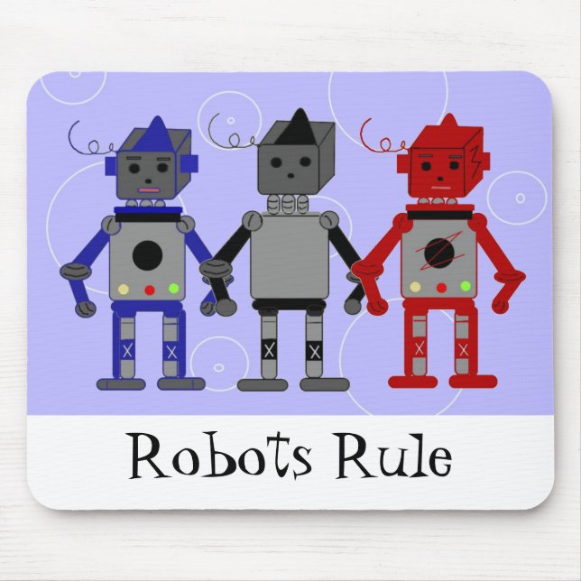Mousepad Três Robôs Legais (Frente)