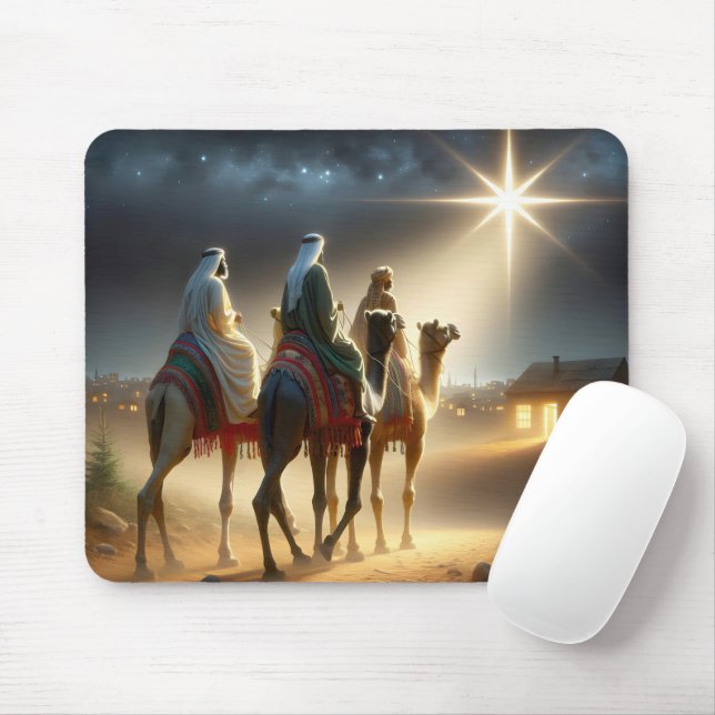 Mousepad Três sábios seguindo uma estrela (Com mouse)