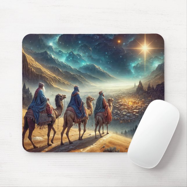 Mousepad Três sábios seguindo uma estrela (Com mouse)