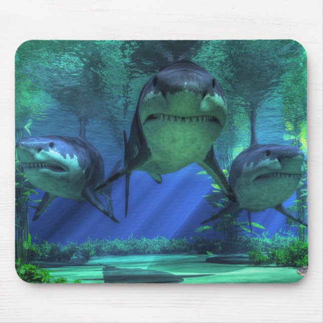 Mousepad Três tubarões (Frente)