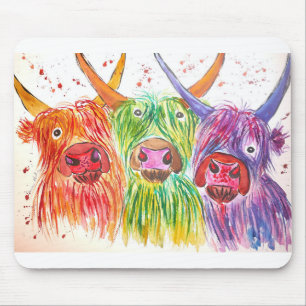 Mousepad Três vacas coloridas