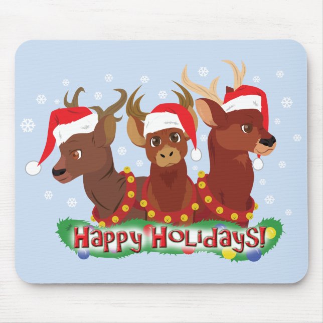 Mousepad Três Veados de Natal (Frente)