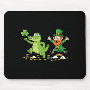 Mousepad Trevo de Jacaré Engraçado Dia de São Patrício Femi