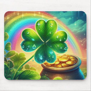 Mousepad Trevo do dia do Rainbow Saint Patrick