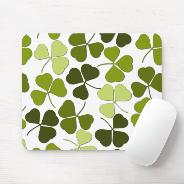 Mousepad Trevo Verde em uma Variedade de Tons (Com mouse)