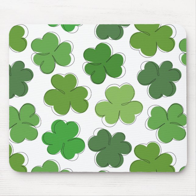 Mousepad Trevo verde sortudo. Descreva o shamrock. (Frente)