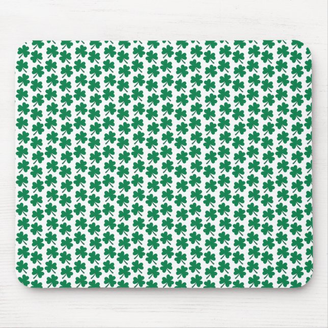 Mousepad Trevos Negros Branco (Frente)