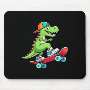 Mousepad Trex Skateboarder Dino Dinossauro Patinando Skate