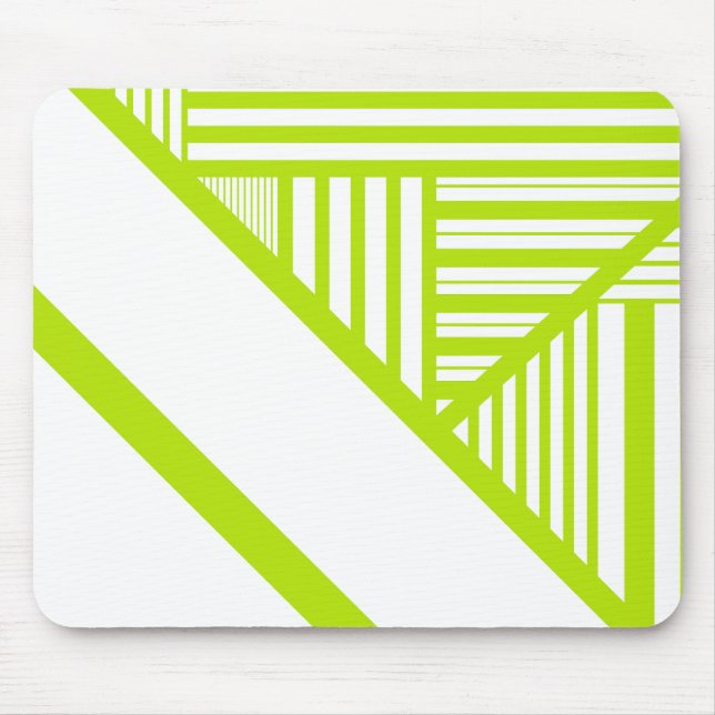 Mousepad Triângulo em Verde limão e Branco (Frente)