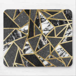 Mousepad Triângulo geométrico do mármore Dourado moderno