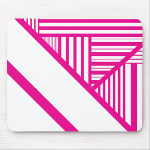 Mousepad Triângulo Stripes em magenta e branco