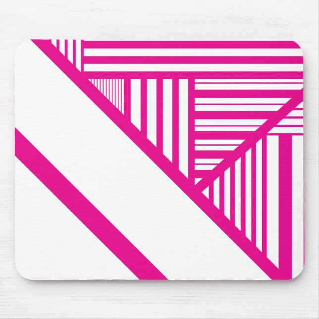 Mousepad Triângulo Stripes em magenta e branco (Frente)